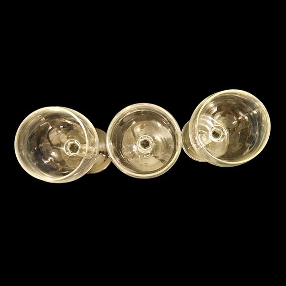 Set of 3 Libbey Clear Wine Goblets 6" USA Vintage 1970s–1990s Stemware - Picture 3 of 4